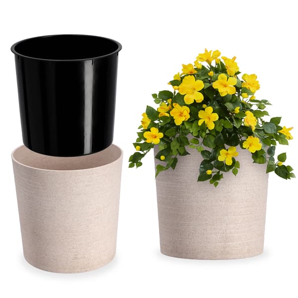 KADAX Blomkruka, Blomkruka, Blomställ, 19 cm, för vardagsrummet, Beige + Insats