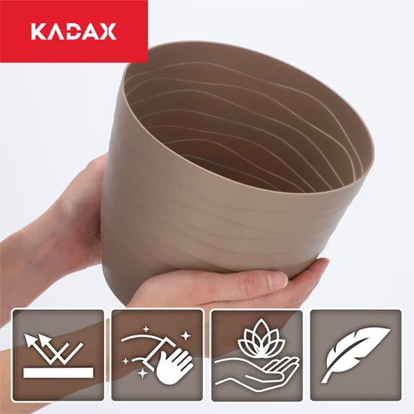 KADAX Urtepotte Plastiklåg til Blomster og Planter Beige Rund 19 cm