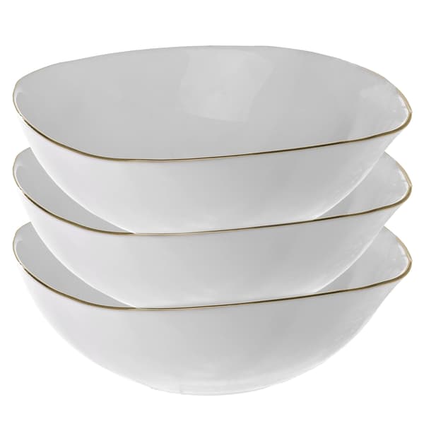 KADAX salatskål 19 cm glas suppe salatskåle sæt hvidguld 3 stk.