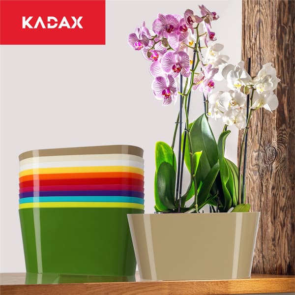 KADAX Urtepotte, Urtepotte, Plastlåg, 27 cm, Blomsterfod, Balkon, Beige