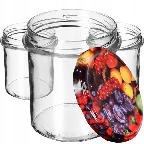 KADAX Avila muurauspurkit 350ml 10kpl 82mm + "Fruit" kannet