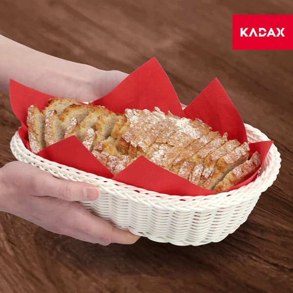 KADAX Korg för Bröd, Bestick, Kakor, Oval Grädde