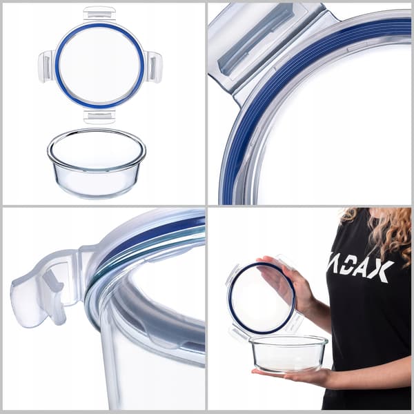 KADAX Glasmatbehållare 950ml Med Lock Matlåda