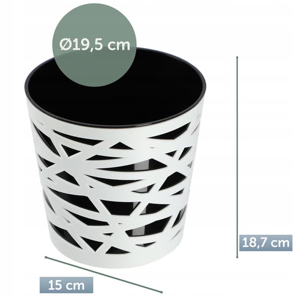 KADAX Urtepotte Plastik Lågindsats til Blomster og Planter 19 cm Sort