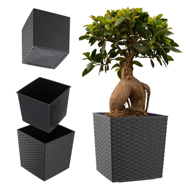 KADAX Blomkruka, Blomkruka, 30 cm, Grått Plastlock, Med Insats