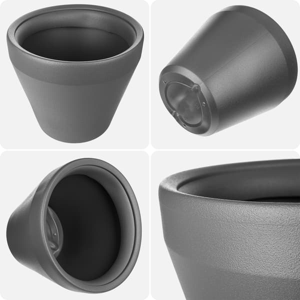 KADAX Urtepotte Stor Rund Urtepotte Have Terrasse Antracit 46cm