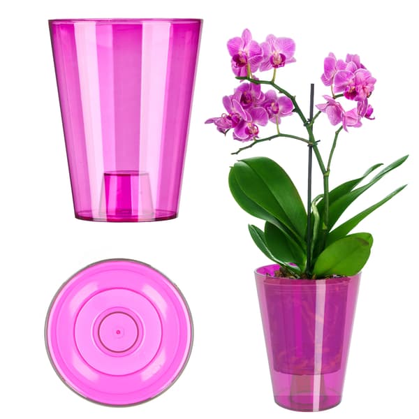 KADAX Blomkruka Orkidé Planter Plast Blomkruka Rosa 12 cm