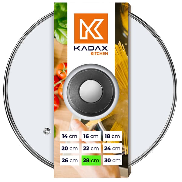 KADAX Glaslåg 28 cm Universal Varmebestandigt Gryde- og Pandedæksel