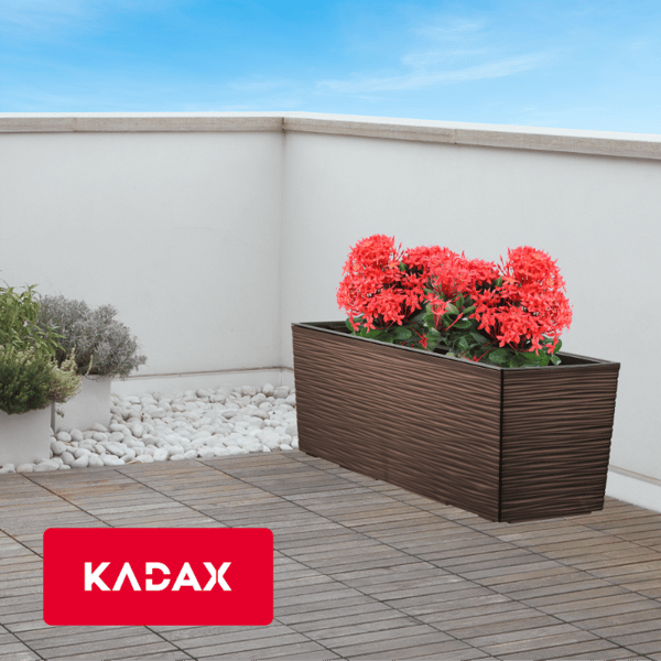 KADAX Urtepotte Balkonkasse med Indsats Blomsterstativ til Balustrade 19x56cm