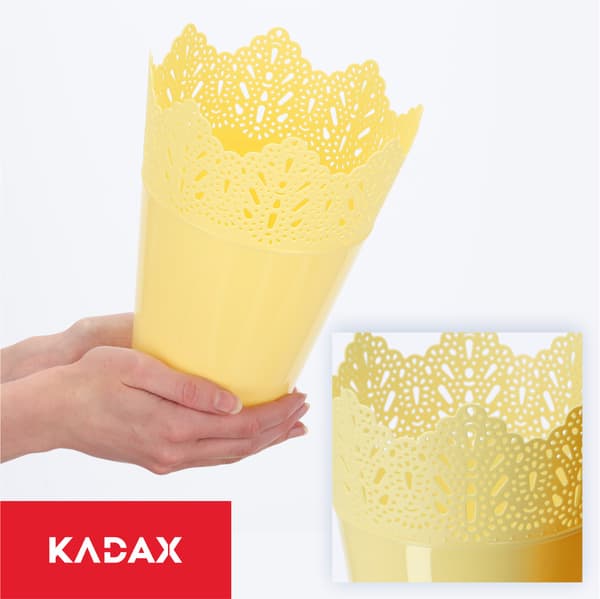KADAX Urtepotte, Urtepotte, Låg, Høj, Plastik, 16,5 cm, Gul