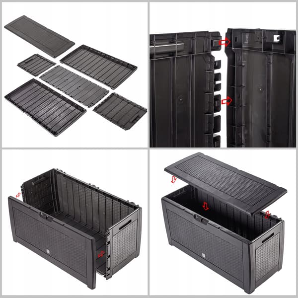 KADAX Haveboks Balkonboks 310L Til Have Balkon Terrasse Brun