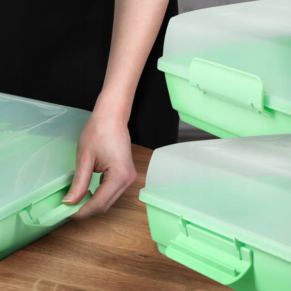 KADAX Rektangulär Plastbehållare för Kakor, Bakverk, Kakask, Stor