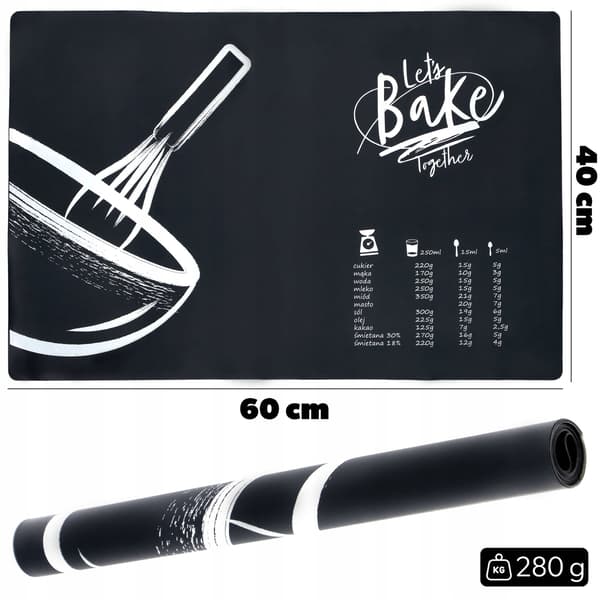KADAX Silikone Bagemåtte 50x40cm Stor Skridsikker Måtte