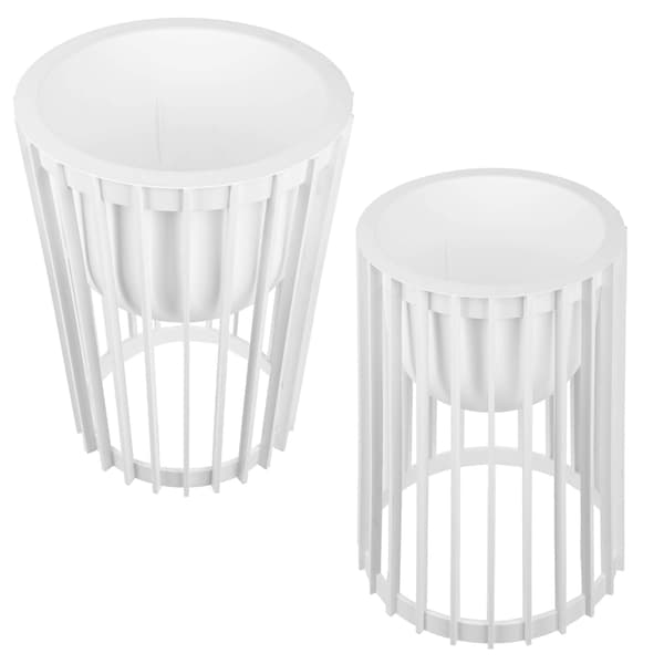 KADAX Loft Dobbeltsidet Blomsterstander Hvid 39,5 cm + 2x Indsatser