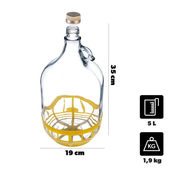 KADAX-viinipullo 5L ilmapallo, nainen korissa, viinipullomuki + korkki