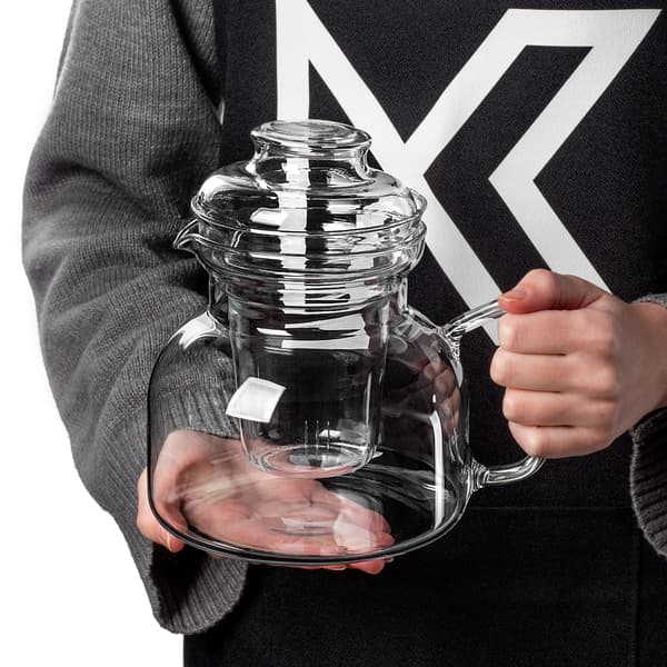 KADAX Värmebeständig glaskanna med teinfuser och värmeelement 1,5 l