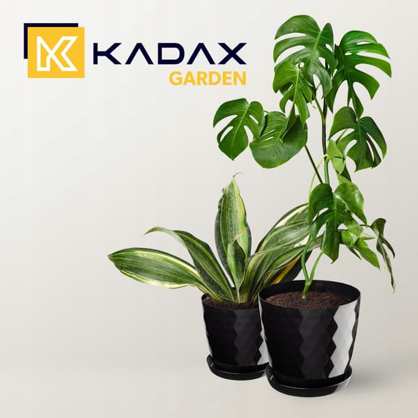 KADAX Urtepotte, Plantekasse, Låg, 16 cm, Blomsterfod, Sort Plast, 3 stk.