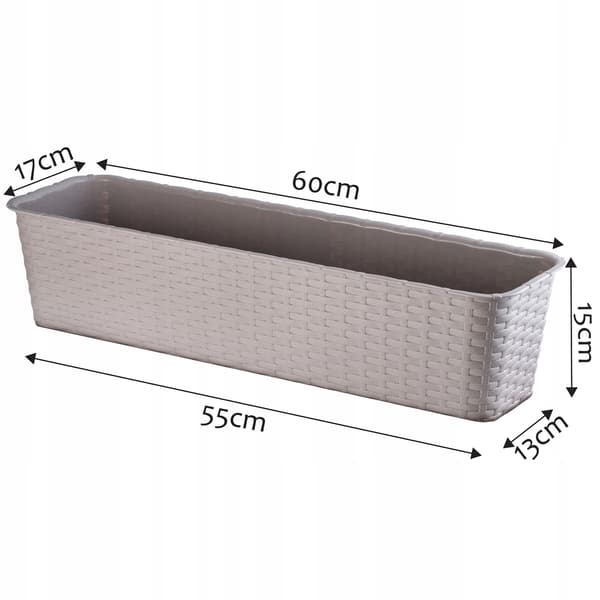 KADAX Balkonkasse 60 cm Urtepotte Urtepotte Balkon Blomsterstander Karamel