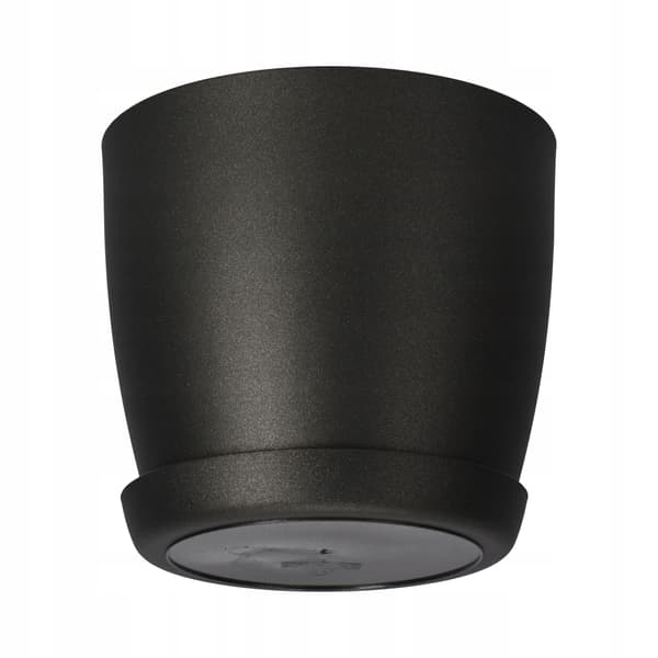 KADAX Urtepotte med Underkop Plastikpotte 14cm Låg Blomster Grafit Mat