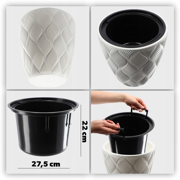 KADAX Blomkruka med insats 42 cm blomkruksskydd plast hög