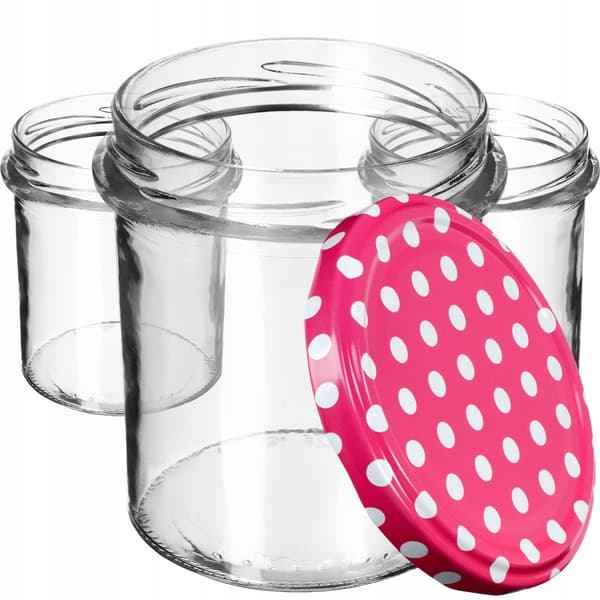 KADAX Avila muurauspurkit 350ml 50kpl 82mm + kansi "Pink peas"