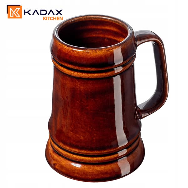 KADAX Ölmugg 500ml 0,5L Stengodsmuggar med handtag Set med 2 presenter