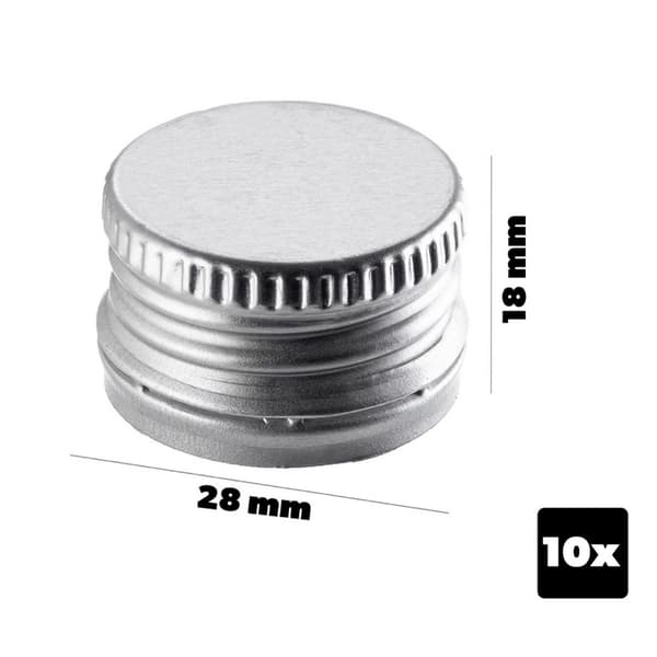 KADAX Kapsyler Fi28 Kapsyler Skruvkork 10 st Silverkorkar