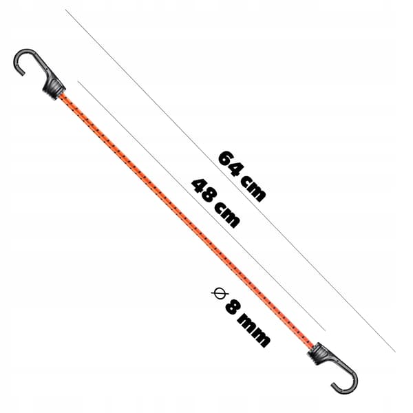 KADAX Elastisk gummireb med krog 48 cm til fastgørelse af presenninger, bagagestrammer