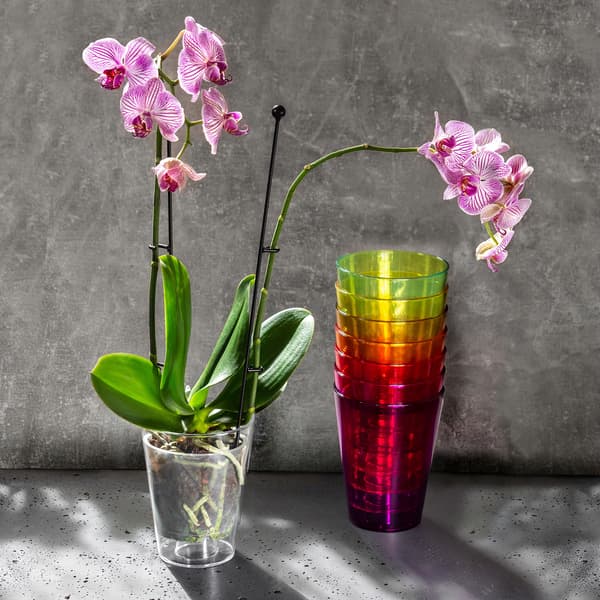 KADAX Urtepotteskjuler til Orkideer, Plastikplanter, 12 cm, Grøn, Kadax