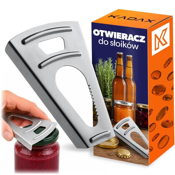 KADAX Öppnare för burkar, flaskor, lock, korkar, universalmanual 2 i 1