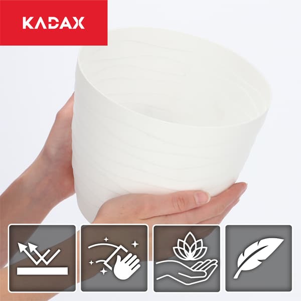 KADAX Urtepotte Plastikpotte til Blomster og Planter Hvid Rund 19 cm