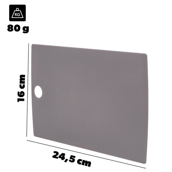 KADAX Slim Solid Plastic Køkken Skærebrætbakke Grå 24,5x16 cm