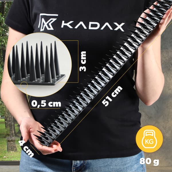 KADAX Duepigge mod fugle 51 cm tætte, stærke plastik 6 stk.