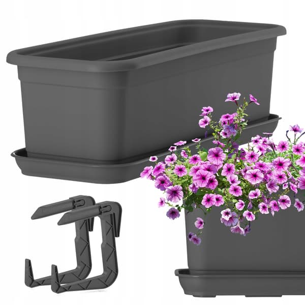KADAX Balkonkasse 40 cm Urtepotte Urtepottestativ Håndtag Balkon