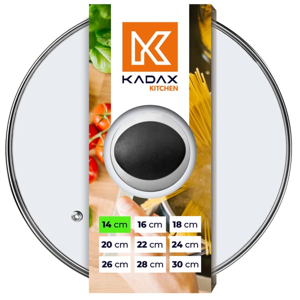 KADAX Glaslåg 14 cm Universal Varmebestandigt Gryde- og Pandedæksel