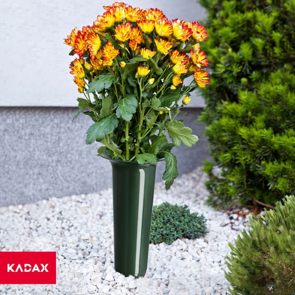 KADAX Vase Flaske Til Kirkegård Gravsten 23cm Gravsten Til Blomster Grøn