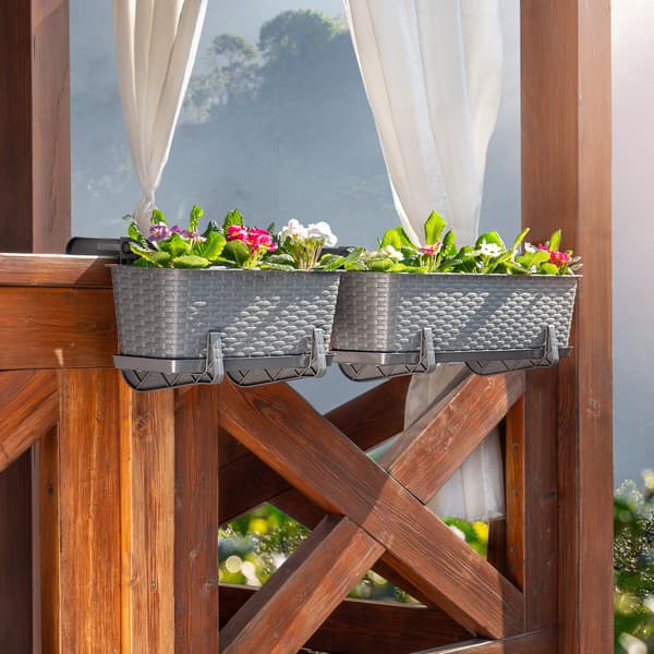 KADAX Balkonkasse Urtepotte med Blomsterfod 60 cm + Håndtag