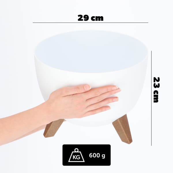 KADAX Blomkruka 29cm med benskydd och blomställning vit + insats