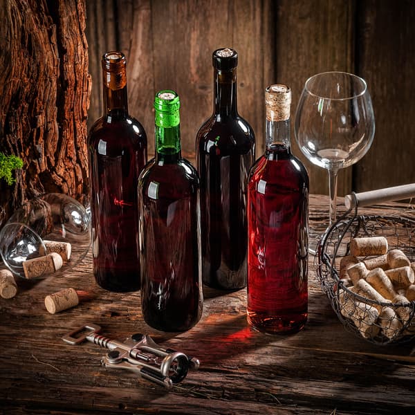 KADAX 30 st glasflaskor för vin 750 ml 0,75 l Bordeauxviner likörer alkohol