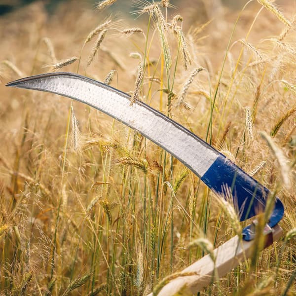 KADAX käsintehty viikate, taottu, teroitettu, 70 cm, ruoho, metalli, tukeva, puutarha, metsä