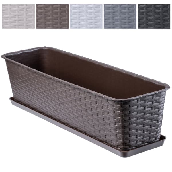 KADAX Balkonkasse Blomsterpotte 60cm + Brun Stativ
