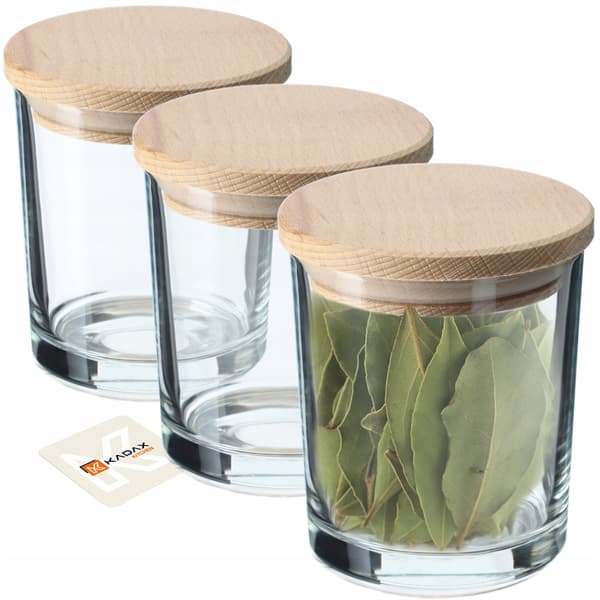 KADAX Matbehållare 245ml Kryddbehållare i Glas, Organizer, 3 st