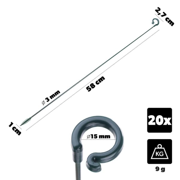 KADAX Podpory do roślin 10szt 58cm P25561D pakiet