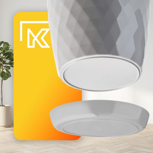 KADAX Plastik Urtepotte med Stativ, Urtepottedæksel, 30cm, Grå, Kadax