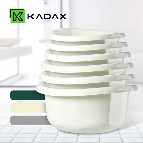 KADAX Tvättbalja 15L Stor Rund Plastbehållare