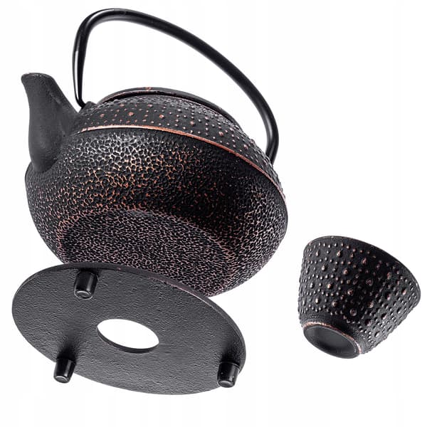 KADAX Sort støbejerns tekande, tekande, urtete-infuser, 800ml, 4 kopper