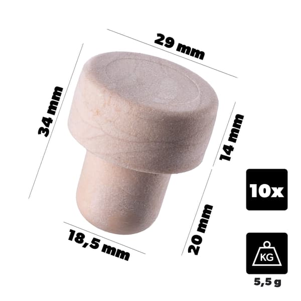 KADAX Champignon flaskeprop flaskeprop til likører Fi18.5 10 stk