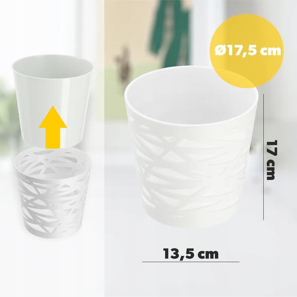 KADAX Urtepotte Plastikindsats til Blomster og Planter 17 cm Hvid