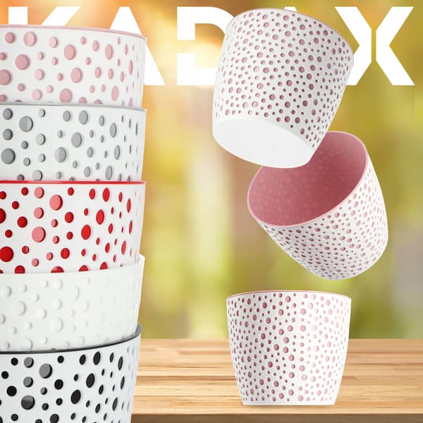 KADAX Urtepotte, Urtepotte, Rund Plastik Urtepotte, 11 cm Lyserød