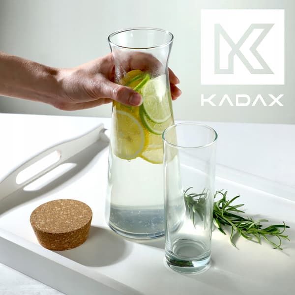 KADAX Vattenkanna 1L 1000ml Vinglaskanna för citronjuice
